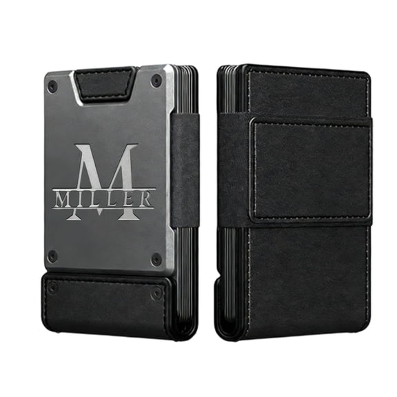Carbon Fiber Wallet for Men with Money Clip, Personalized Slim Engraved Card Holder, Gifts for Men, Husband, Boyfriend Gifts for Birthday, Anniversary, Wedding