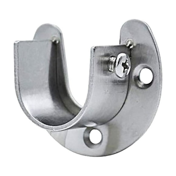Wall Hooks Closet Rod End Supports U Shaped Flange Rod Holder With Screws For Wardrobe Bracket Shower Curtain Rod Adhesive Hooks