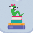 thumbnail image 4 of Inktastic Bookworm Girls Reading Gift Girls Baby Bib, 4 of 4