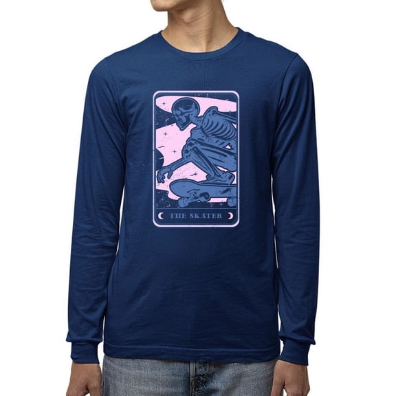 Skeleton Skater Halloween Street Graphic - Men's Long Sleeve