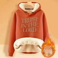thumbnail image 2 of WENWU Womens Hoodies Long Sleeve Pullover Sweatshirts Soft Hoodie Orange Sweatshirts for Women's Fall Fashion College Clothes for Women, 2 of 4