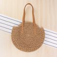 thumbnail image 4 of Bolso Playa Verano Bolso Hombro Tejido A Mano Hueco para Viajes (marrón L), 4 of 9