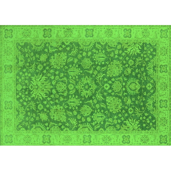 Ahgly Company Indoor Rectangle Oriental Green Industrial Area Rugs, 8' x 10'