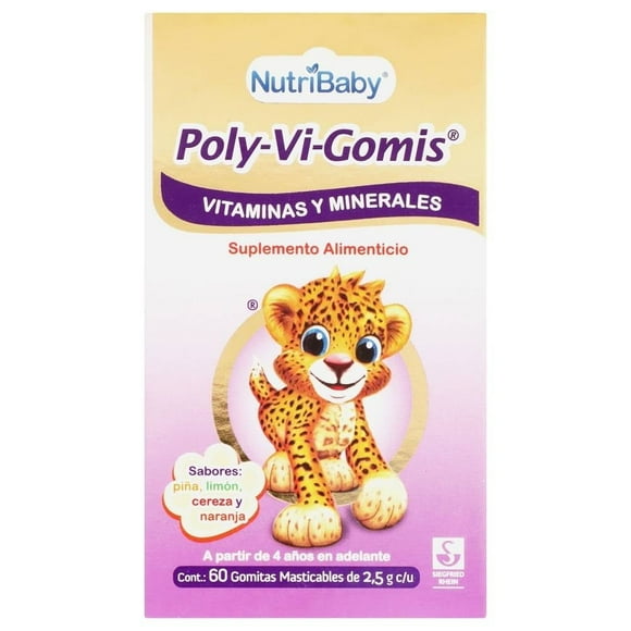 Suplemento alimenticio Poly Vi Gomis 60 gomitas masticables 2.5 g c/u