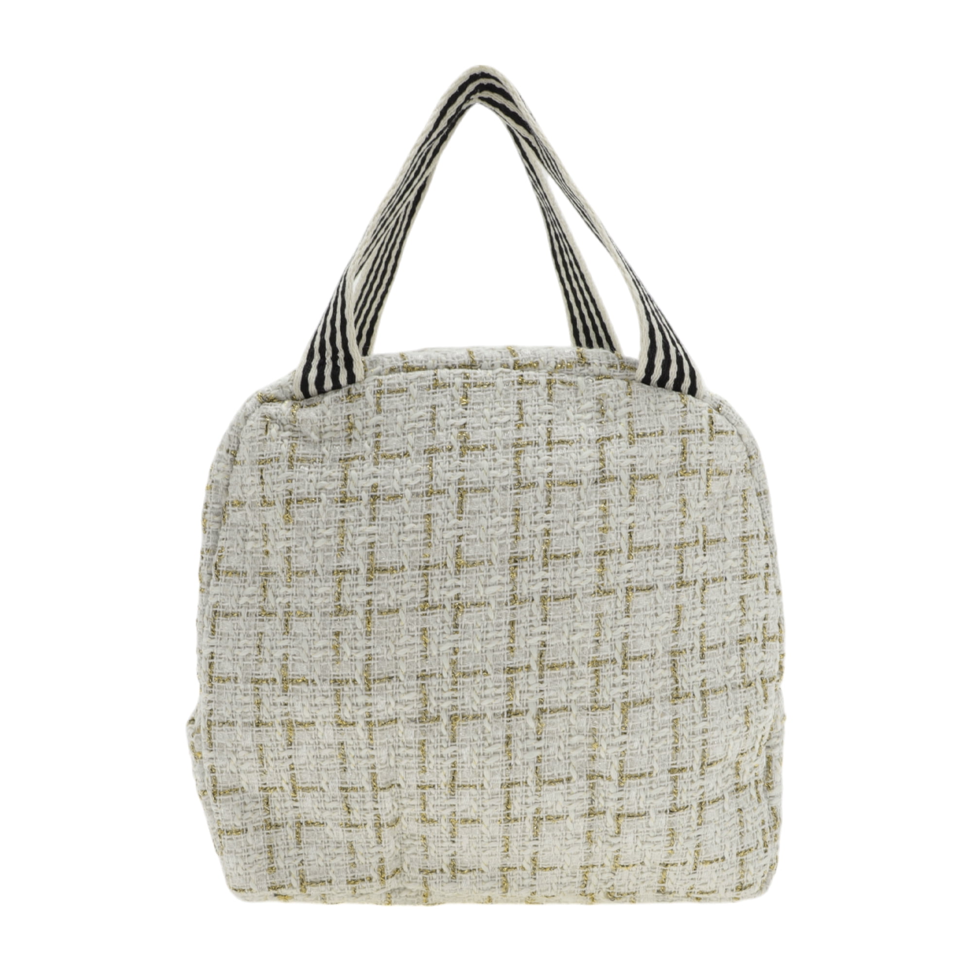 Unique Bargains Thermal Lunch Bag for Work 9.06"x5.51"x7.87" 1 Pc Beige White