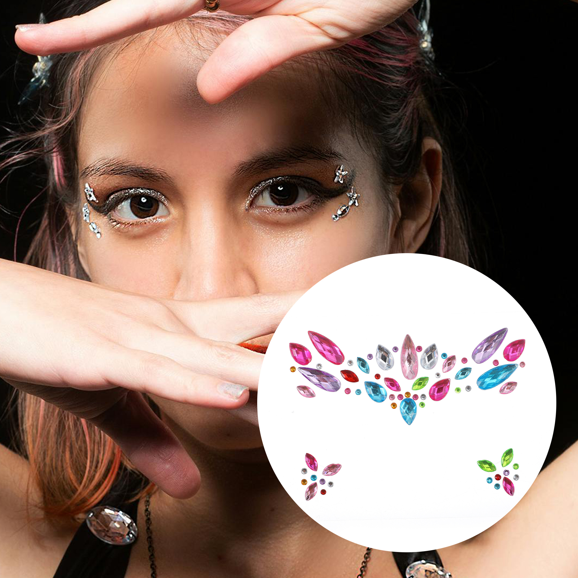 NOMADIC NOOK Eye-catching Face Stickers 4 Pcs Assorted Color
