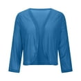 thumbnail image 4 of Ahabrexf Open Front Cardigan for Women, Elegant Shiny Fabric Thin Breathable Party Jacket, 4 of 9