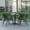 Black, variant on Emma + Oliver 27.5'' Black Square Aluminum Indoor-Outdoor Table Set with 4 Black Slat Back Chairs