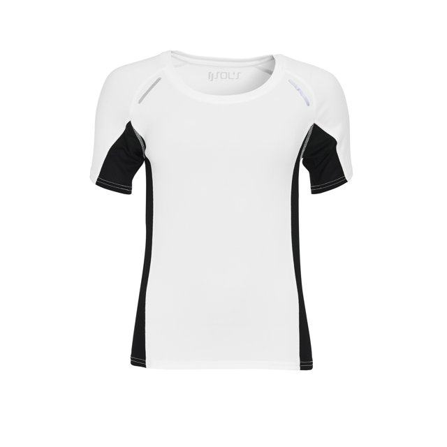 SOLS - Camiseta de manga corta modelo Sydney Running para mujer (Blanco)