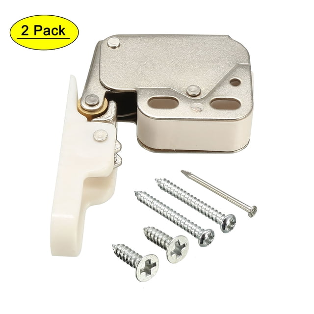 Unique Bargains Cabinet Kitchen Spring Press Open Door Catch Brass Tip Touch Push Latch 2pcs