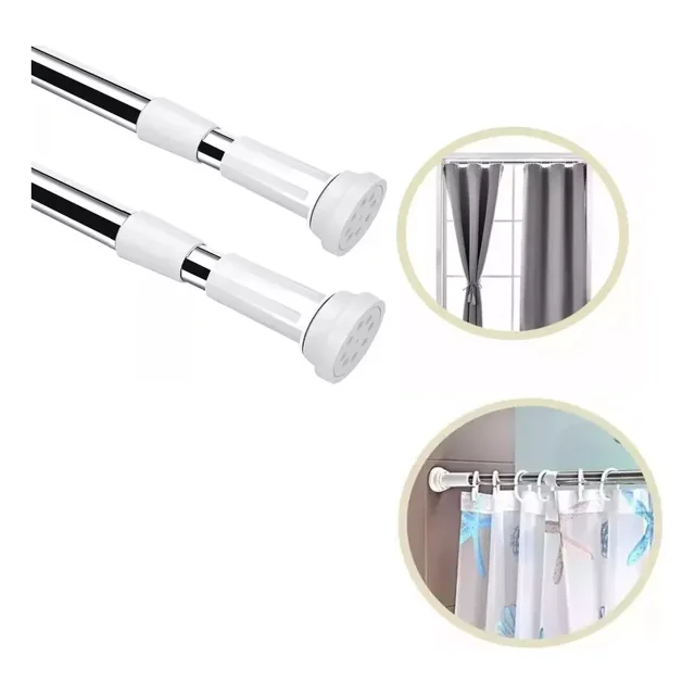 Tubo Ajustable Baño Blanco 110-200cm Mediano
