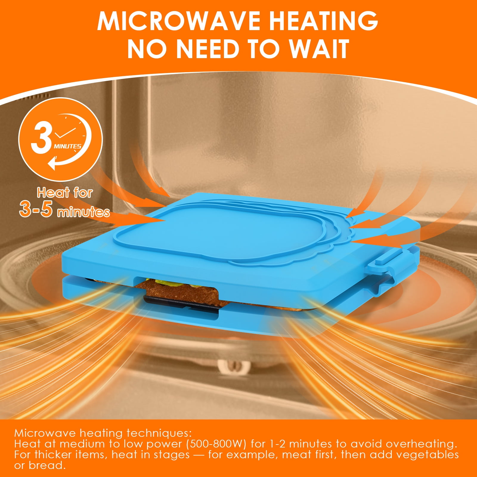 Grusce Microwave Sandwich Maker, Toastie Maker, Sandwich Toaster, 3 Minute Microwave Toastie Grill, Safe Panini Press Dishwasher Safe for Travel Office Dorm RV