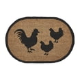 thumbnail image 6 of VHC Brands Coir Welcome Door Mat, Entry Rug, with PVC Backing, for Indoor Outdoor Use, Down Home Collection, Oval 20x30 Doormat, Rooster and Hens, Natural, 6 of 6