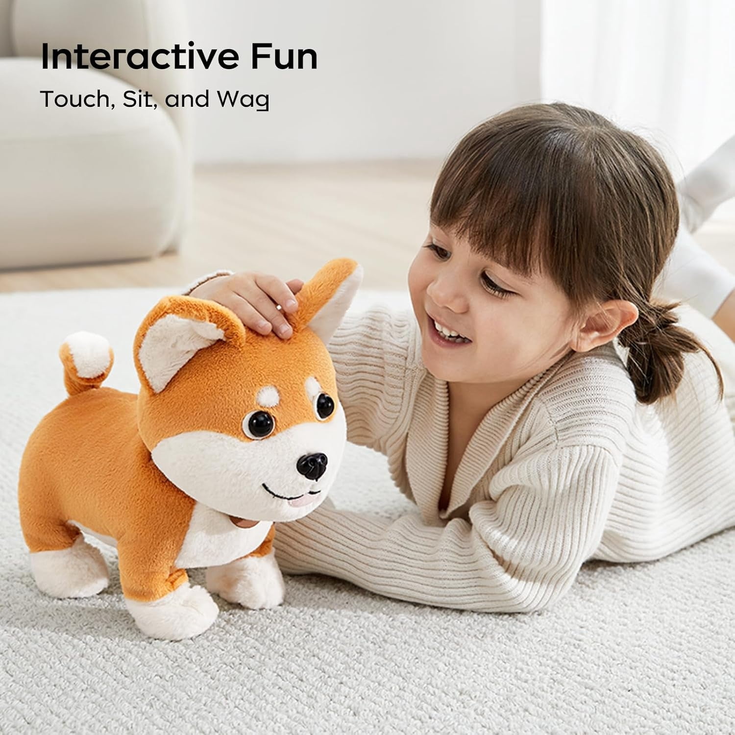 Bc Babycare Weighted Stuffed Animals, White Terrie Dog Plush Toys, Stuffed Animal Throw Plushie Pillow Doll, Soft Dog Plush Toys for Adults Kids