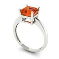 thumbnail image 2 of 2 ctw Solitaire Anniversary Ring for Women | Asscher Cut Simulated Red Diamond | Hyperallergenic Solid 18K White Gold, 2 of 5