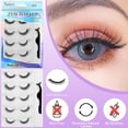 thumbnail image 2 of 10 Pcs Self-Adhesive Eyelashes - Reusable, No Glue, Natural Look, Suitable for Beginners, Includes Tweezers, 2 of 9