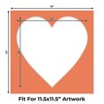 thumbnail image 2 of Carnelian Orange Picture Frame Mat for 14x14 Frames - Heart Opening for 12x12 Photos - 25 Mats, 2 of 7