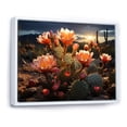 thumbnail image 2 of Designart "Coral Green Cactus landscape III" Floral Floater Framed Canvas Wall Art, 2 of 7
