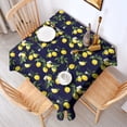 thumbnail image 2 of Yellow Lemon Fruits DarkBlue Pattern Square Tablecloth,Waterproof Square Table Cover,Wipeable Spillproof Washable Table Cover for Home Kitchen Party Decor 42"X42"(107x107cm), 2 of 6
