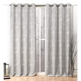 thumbnail image 2 of Nicole Miller Turion Floral Room Darkening Blackout Grommet Top Curtain Panel Pair, 52"x96", Dove Grey, 2 of 7