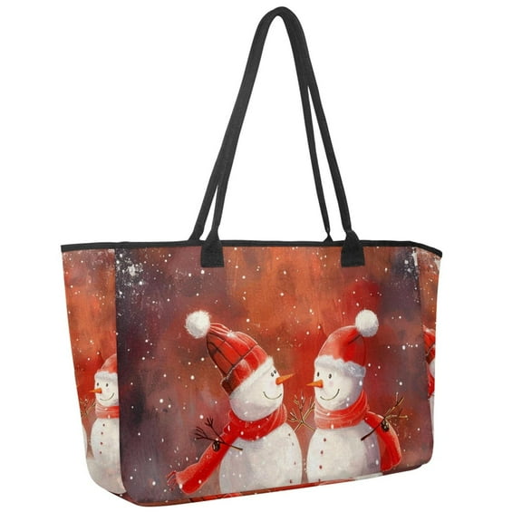 Big Shoulder Handbags for Women,Christmas Snowman Large Casual Tote Bags for Work Travel Commuter Shopping Trendy Handbag
