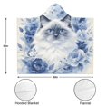 thumbnail image 3 of Watercolor Ragdoll Cat Wearable Blanket Hoodies for Women Men Adults Cat Lovers Warm Lightweight Blue Roses Cute Ragdoll Cats Hooded Blankets for Couch Bed Decor Birthday Gifts 50x60 Inch, 3 of 5