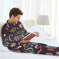 thumbnail image 6 of Balery Merry Christmas Pattern Pajama Sets for Men Long Sleeve 2 Piece Sleepwear Loungewear Sets Soft PJ's with Pockets Long Sleeve Comfy Pj Sets-X-Large, 6 of 7