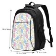 thumbnail image 5 of Salouo Cartoon Bunny Pattern Extra Large Travel Laptop,Backpack with USB Charging Port College Backpack Business Work Bag Casual Daypack Fits for Men & Women, 5 of 7