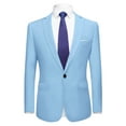 thumbnail image 5 of INSPIRE CHIC Men's Dress Slim Fit Blazer Single Breasted One Button Prom Suit Sports Coat XL Light Blue, 5 of 7