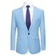 thumbnail image 1 of Blazer de hombre Slim Fit Blazer de un solo botón Traje de baile de graduación Abrigo deportivo Azul claro XXL, 1 of 6