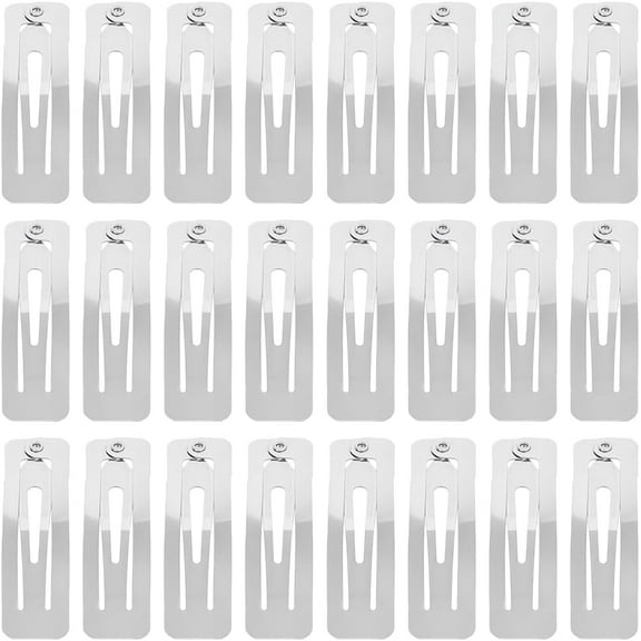 100Pcs 2 Inch 5 cm Rectangle Snap Hair Clip Silver Metal Hair Clips Findings Iron Square Barrettes Blank Thin Hairpins Snap Hair Holder Decoration for Women Hair Clips DIY Crafts Accessories