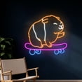 thumbnail image 2 of Handmadetneonsign Guinea Pig Skateboarding Neon Sign, Skateboard Guinea Pig Led Sign, Guinea Pig, 2 of 5