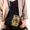 thumbnail image 4 of HELLHERO Horse Sunflower Polyester Messenger Bag Adjustable Strap Travel Leakproof, 4 of 7