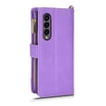 thumbnail image 4 of K-Lion Zipper Wallet Case Compatible Samsung Galaxy Z Fold 4.PU Leather Magnetic Card Slots Shockproof Zipper Pocket Flip Cover for Samsung Galaxy Z Fold 4 7.6 inch,Purple, 4 of 9