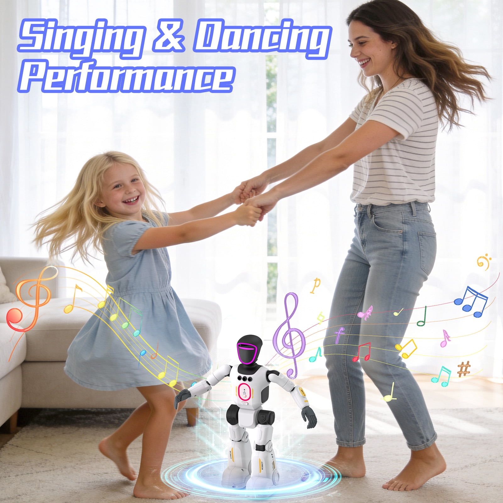Gmdisc Remote Control Robot Toys for Kids,RC Smart Robot with Singing Dancing Programmable & Gesture Sensing,Birthday Gift for 3+ Years Old Boys Girls
