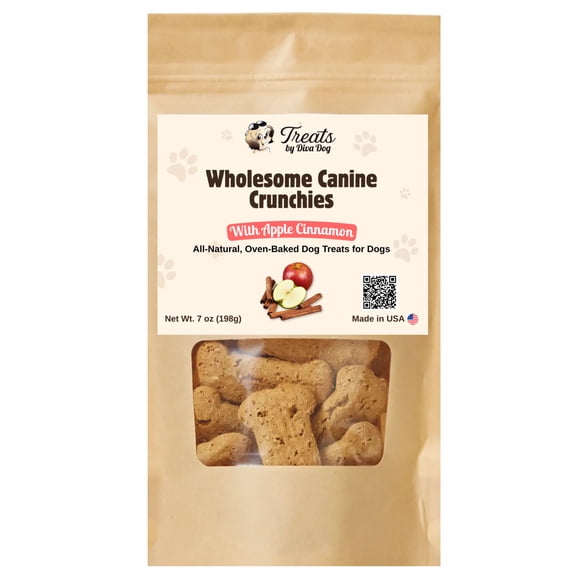 Treats by Diva Dog: Wholesome Canine Crunchie With Apple Cinnamon Dog Biscuits