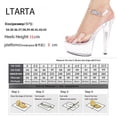 thumbnail image 2 of Mclubgirl 34-43 Summer Sexy Super High Heels 15CM Stiletto Waterproof Platform Sandals Transparent Crystal Wedding Shoes LFD, 2 of 6