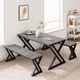 thumbnail image 3 of Dining mesa y bench set para 4: rectangular dining room mesa set con sturdy metal frame, space-saving para kitchen, dining room, o apartment (gris), 3 of 8