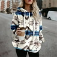 thumbnail image 1 of Jsaierl Womens Oversized Sherpa Pullover Hoodie with Pockets Fuzzy Fleece Sweatshirt Aztec Fluffy Coat, 1 of 4