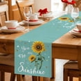 thumbnail image 5 of Turquoise Sunshine Sunflower Table Runner 72 Inches Long Farmhouse Dress Scarves, Pastoral Bees Farmhouse Floral Dining Tablerunner for Coffee Table/Kitchen Island/Party Décor, 13" x 72", 5 of 8