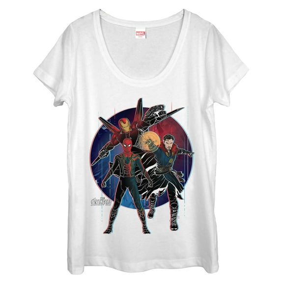 Women's Marvel Avengers: Infinity War Spider-Man Circle  Scoop Neck White Medium