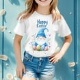 thumbnail image 3 of Boys Girls Easter T-Shirt Short Sleeve Cartoon Print Sweatshirt Trendy Lightweight Baby Girls' Tops,White,120, 3 of 5