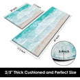 thumbnail image 5 of Summer Beach Anti-Fatigue Kitchen Rug Set of 2 Blue Teal Sea Ocean Modern Cushioned Kitchen Floor Standing Mat Waterproof Non-Slip Kitchen Mat and Rugs PVC Ergonomic Comfort Foam Rug, 5 of 6