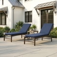 thumbnail image 4 of Crestlive Products Set of 2 Outdoor Chaise Lounge Cushion, Waterproof Recliner Cushion 80" x 23", Navy Blue, 4 of 8