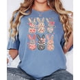 thumbnail image 3 of Retro Floral Bunnies Shirt for Women and Teens Girly Coquette Easter Bunny Tee Blue Jean Shirt Adult Medium, 3 of 4