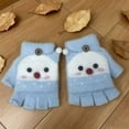 thumbnail image 6 of Honmine Children's Winter Gloves, Warm Knitted Half Finger Gloves with Snowman Design, Open Finger Top Gloves for Cold Weather, Holiday Themed Handwear, 6 of 6