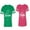Men Green / Women Pink, variant on Groom Bride Unisex Couple Matching Cotton Jersey style T-Shirt Contrasting stripes on sleeves (Men Green / Women Black) (Men S / Women S)