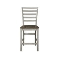 thumbnail image 3 of Abacus Dark Brown Counter Chairs (Set of 2) - 24" Wooden Bar Stools for Kitchen Island/Home Bar. Asian Hardwood, Ladderback Design, Comfortable Seating., 3 of 4