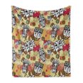 thumbnail image 1 of Prehistoric Soft Flannel Fleece Throw Blanket, Cartoon Aboriginal Feathers Sun Art Illustration, Cozy Plush for Indoor and Outdoor Use, 50" x 60", Pale Khaki and Multicolor, by Ambesonne, 1 of 6