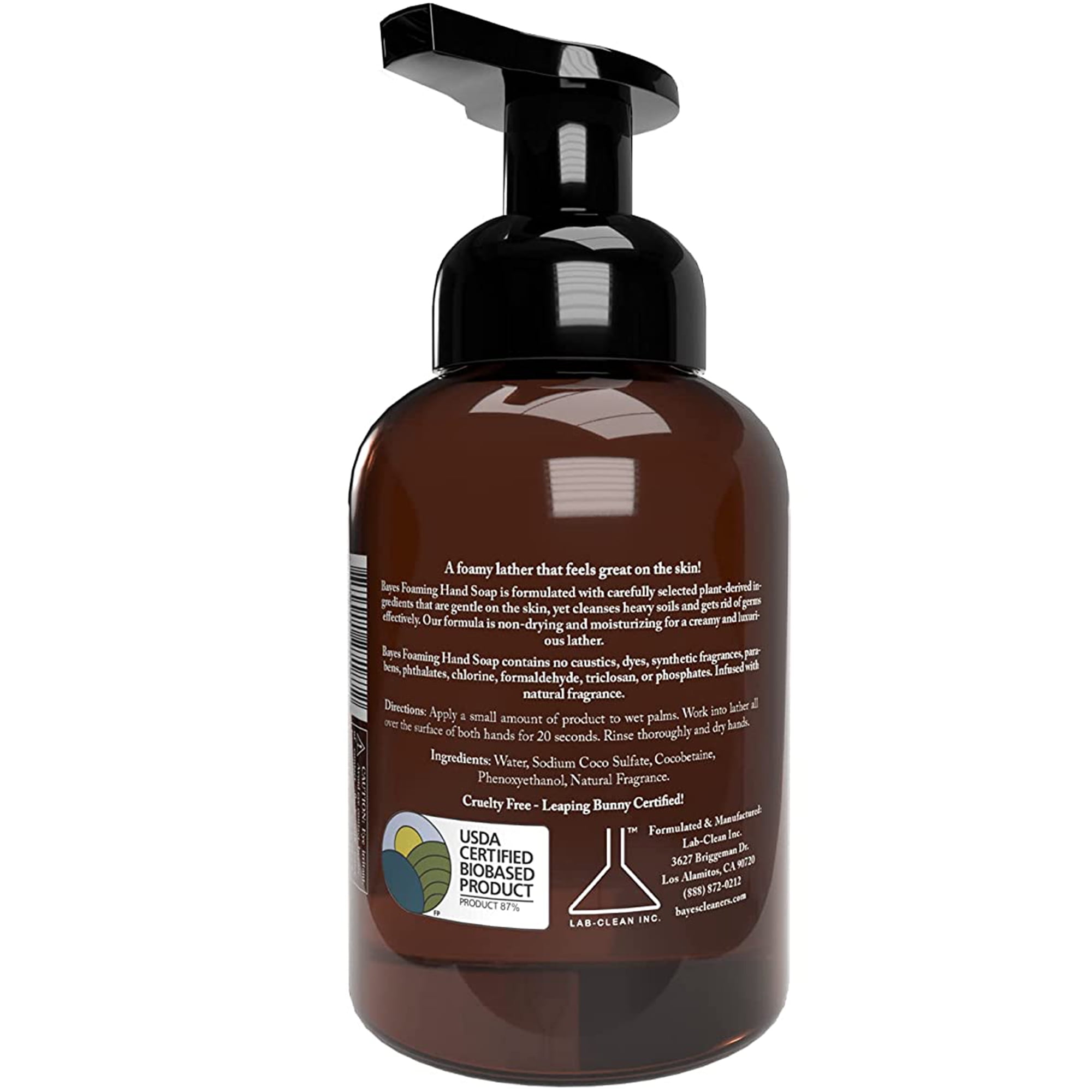 Bayes Foaming Hand Soap Moisturizing Plant-Derived Essential Oil Infused Hand Wash with Eucalyptus Lavender Scent, 12 Oz 3 Pack